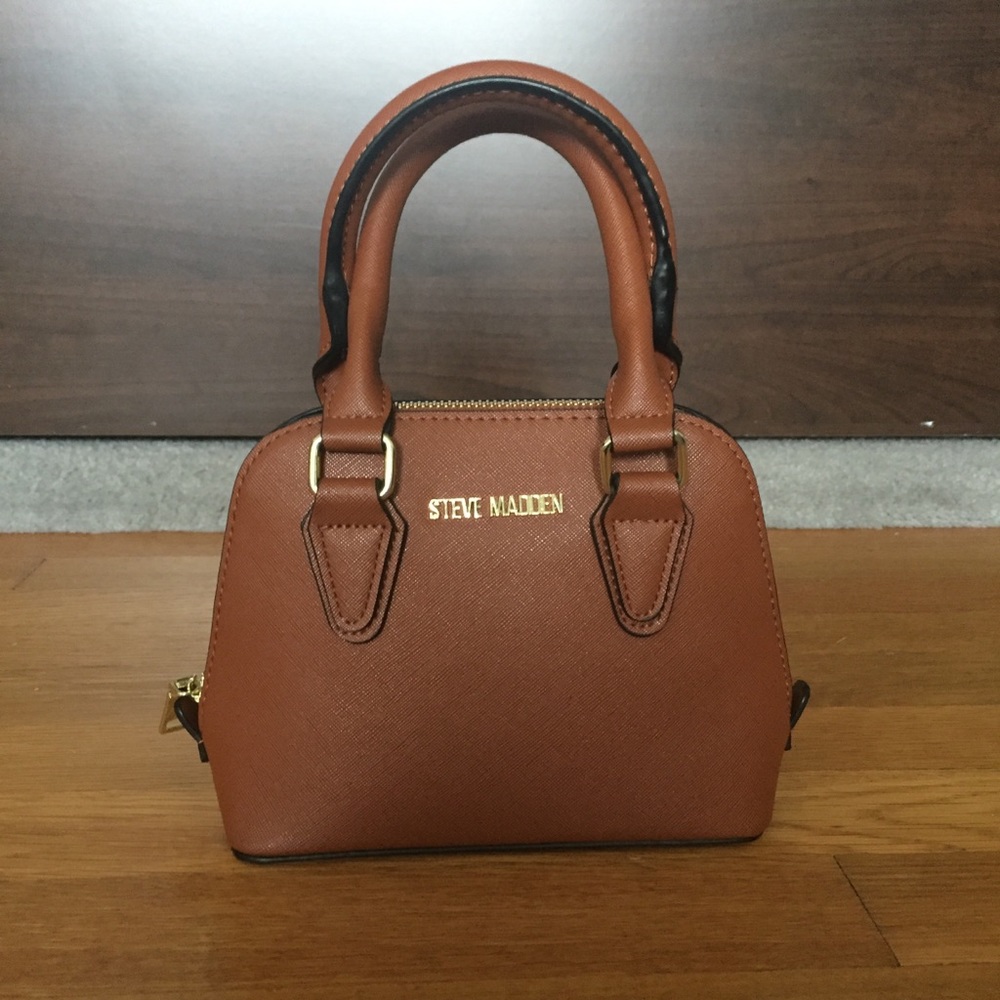Steve Madden Brown Faux Leather Mini Crossbody